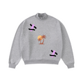 370GSM  Unisex Raw-Edge Ripped French Terry PP-Sprayed Sweatshirt Heathered Grey