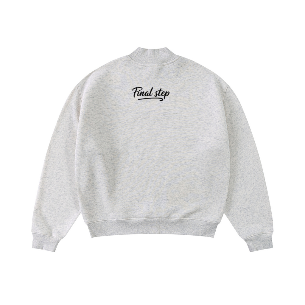 370GSM  Unisex Raw-Edge Ripped French Terry PP-Sprayed Sweatshirt Oatmeal Grey