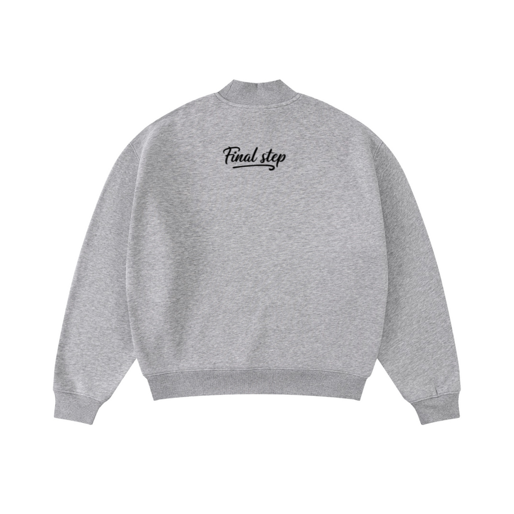 370GSM  Unisex Raw-Edge Ripped French Terry PP-Sprayed Sweatshirt Heathered Grey