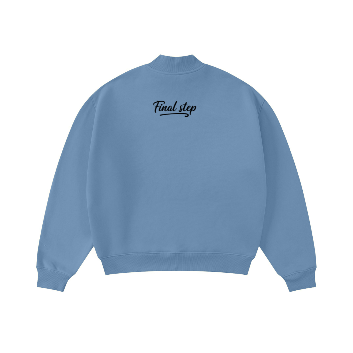 370GSM  Unisex Raw-Edge Ripped French Terry PP-Sprayed Sweatshirt Medium Blue